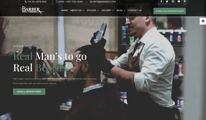 Divi Barber Theme Divi Barber Theme