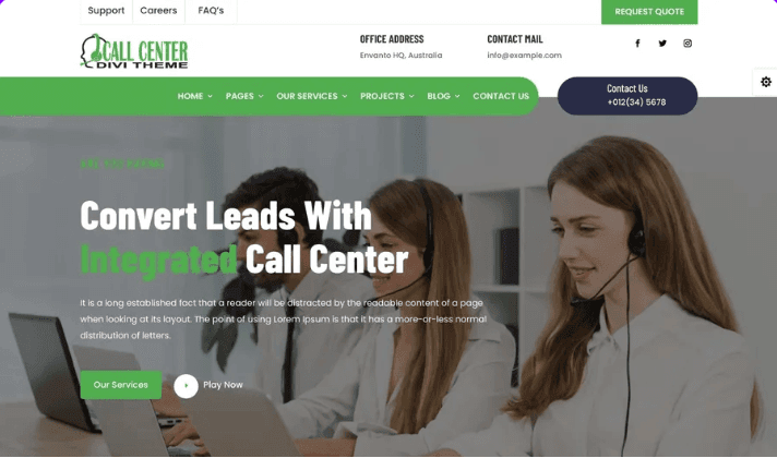 Divi Call Center Theme Divi Call Center Theme