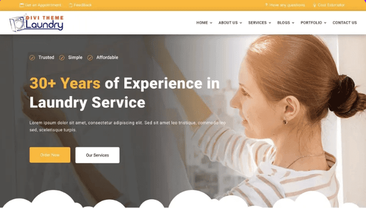 Divi Laundry Services Theme Divi Laundry Services Theme